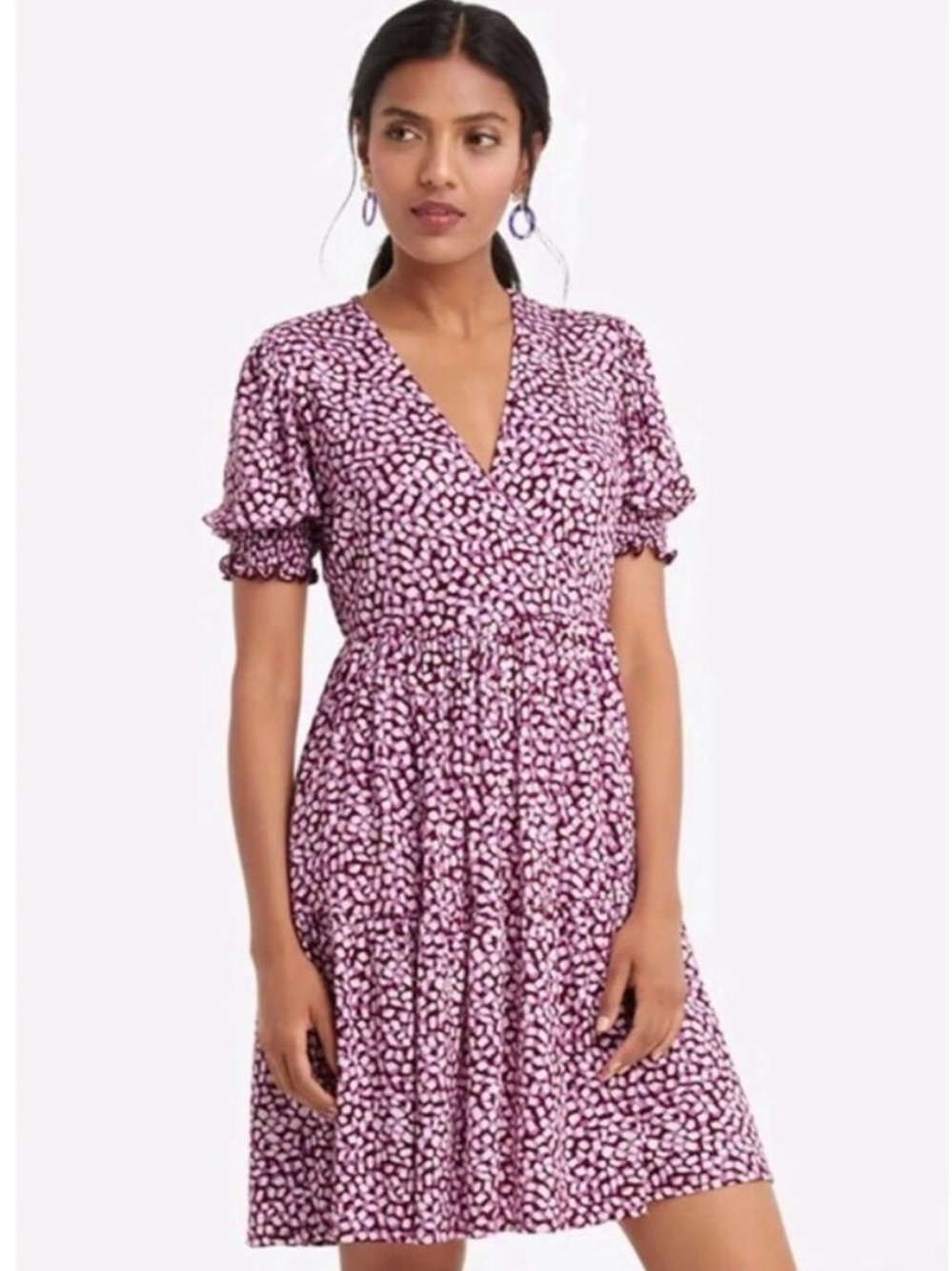 Draper James Lavender and White Printed Midi Dress